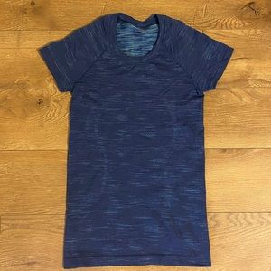 Lululemon swiftly tech blue shirt, size 4,  regular length